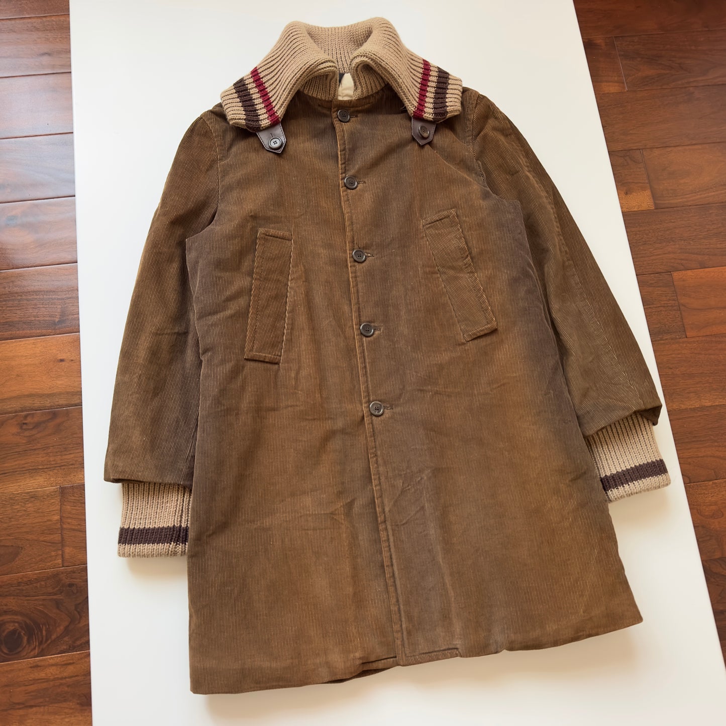Dsquared2 F/W 2001-02 Knit Collar Corduroy Coat
