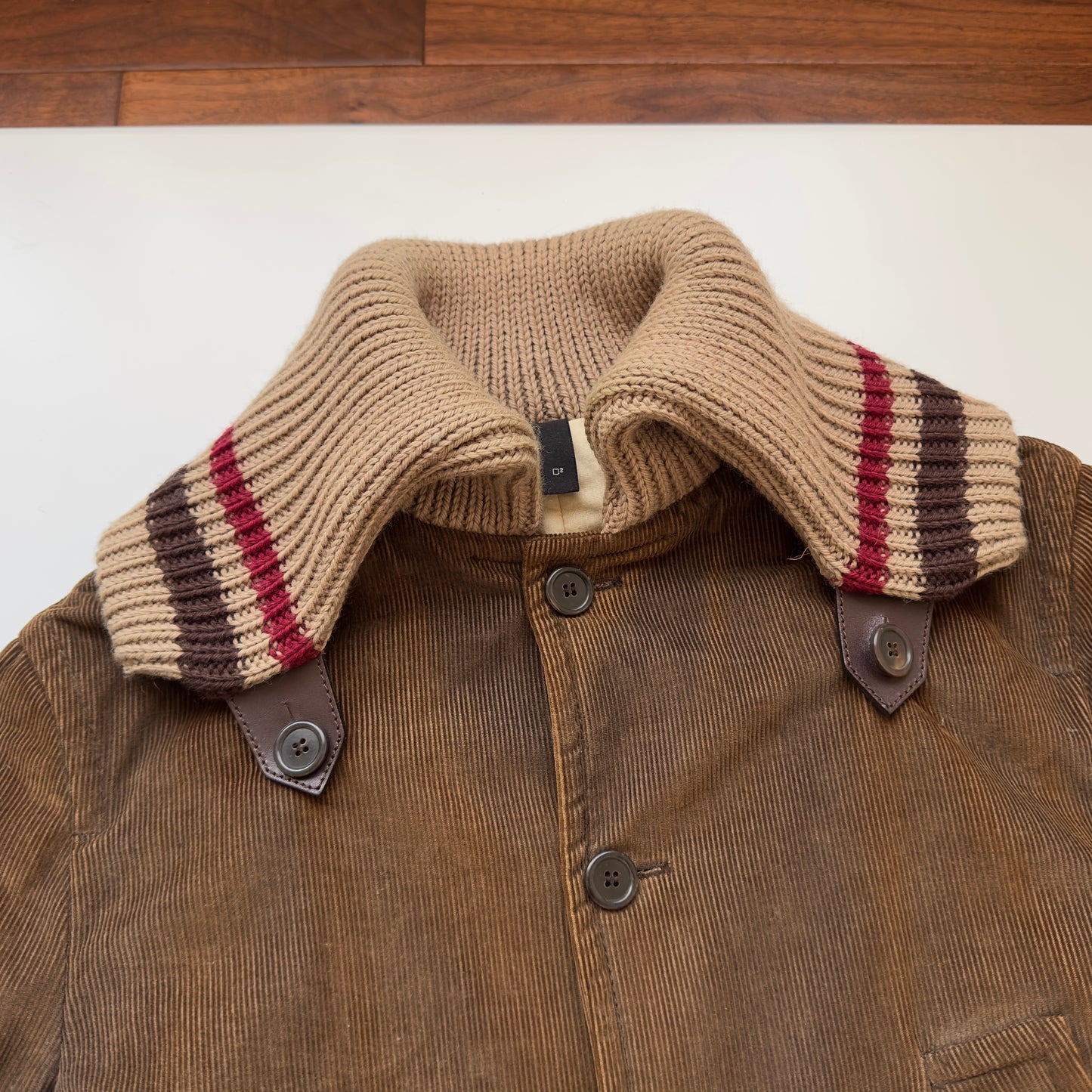 Dsquared2 F/W 2001-02 Knit Collar Corduroy Coat