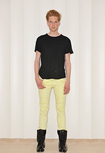 Balmain S/S 2010 Decarnin Yellow Biker Jeans