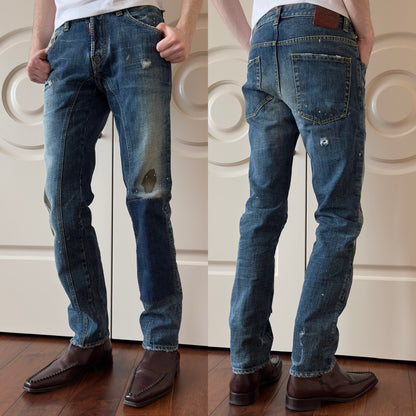 Dsquared2 F/W 2009 Patchwork Distressed Mud Wash Jeans