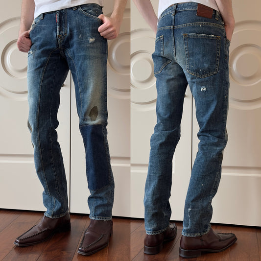 Dsquared2 F/W 2009 Patchwork Distressed Mud Wash Jeans