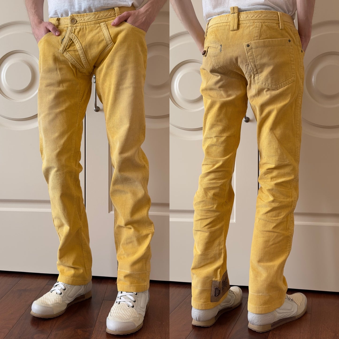 Dsquared2 F/W 2003 Boxer Brief Yellow Corduroy Pants