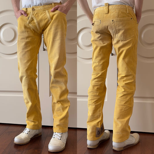 Dsquared2 F/W 2003 Boxer Brief Yellow Corduroy Pants