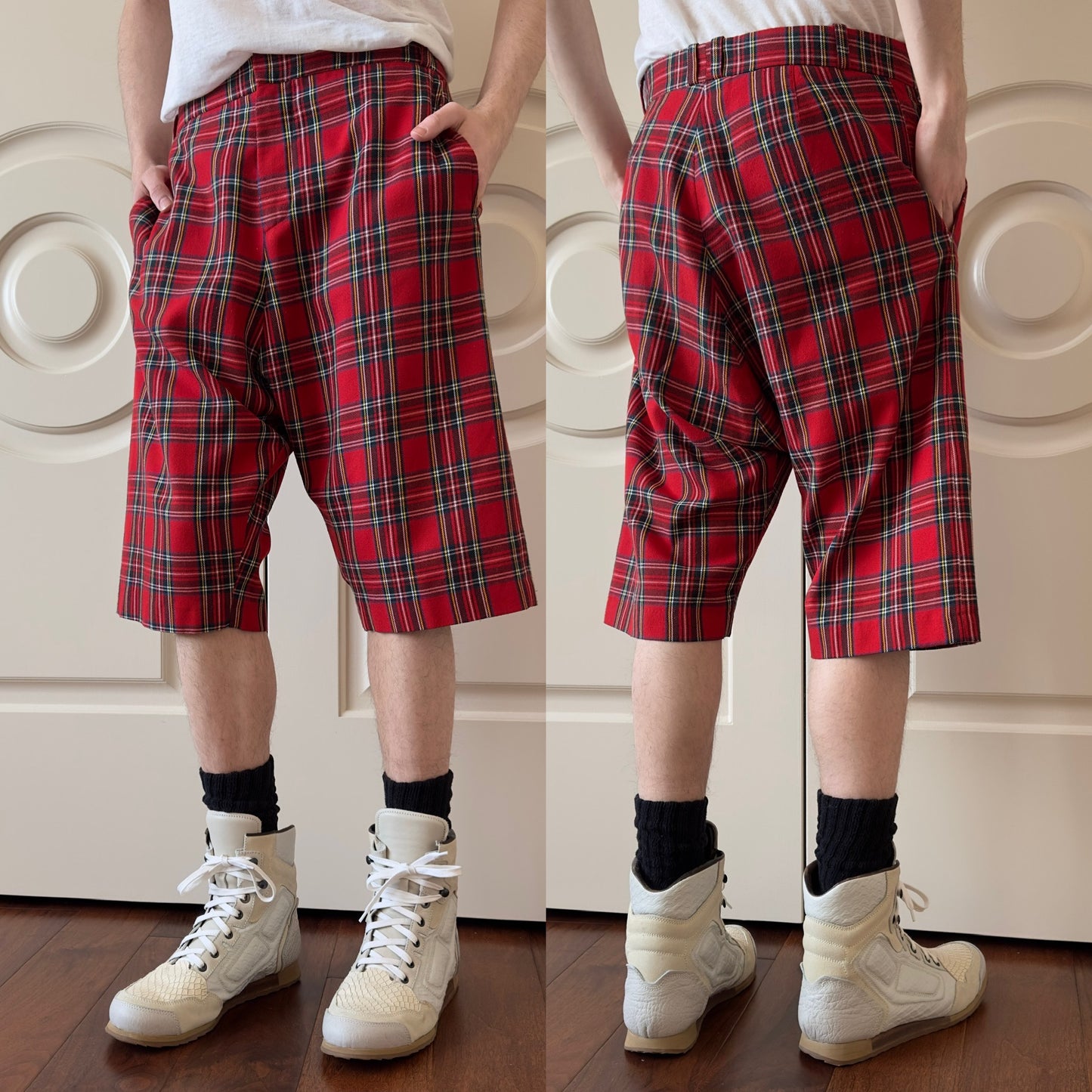 Givenchy S/S 2010 Drop-Crotch Plaid Shorts (Tisci Era)