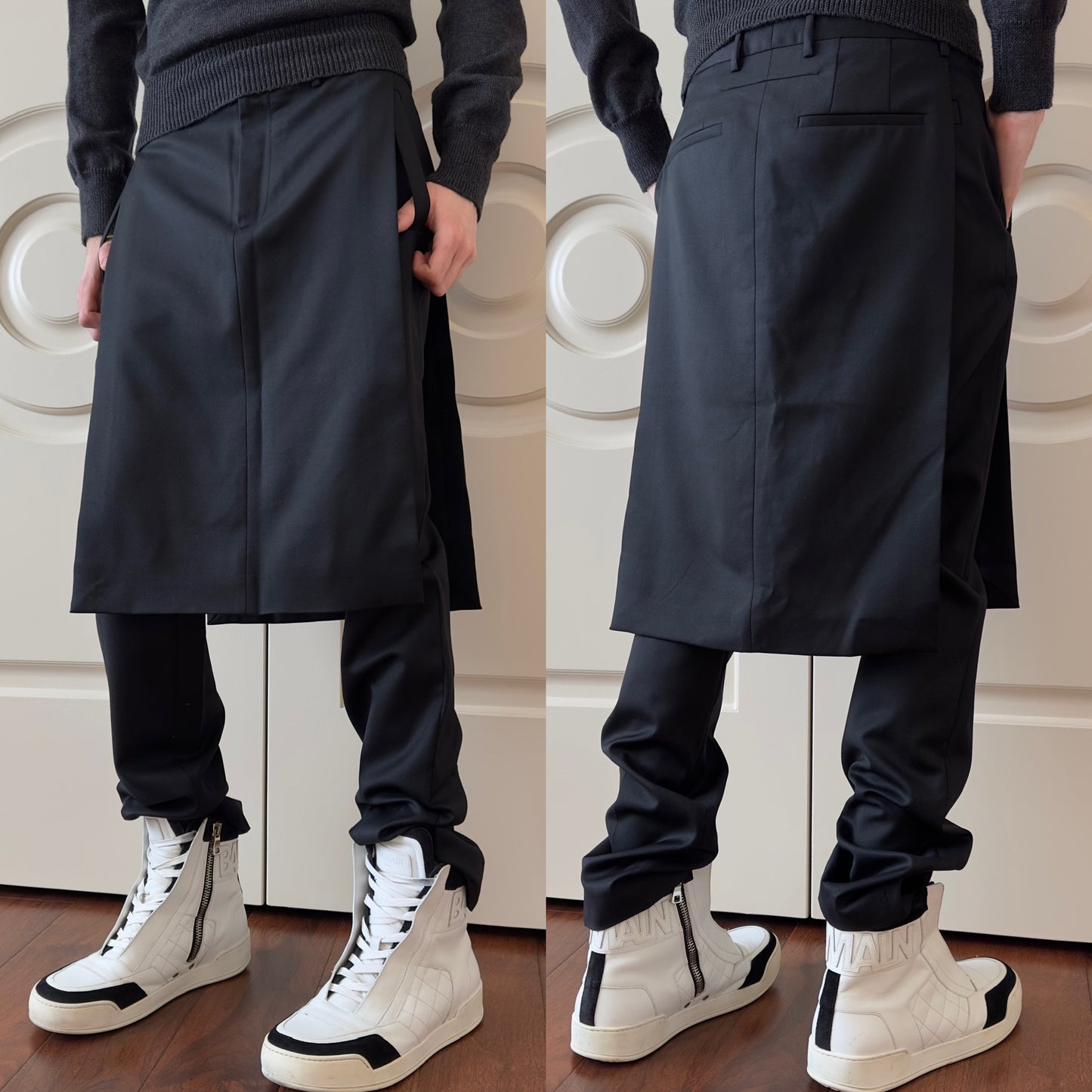 Givenchy S/S 2013 Layered Skirt Wool Trousers