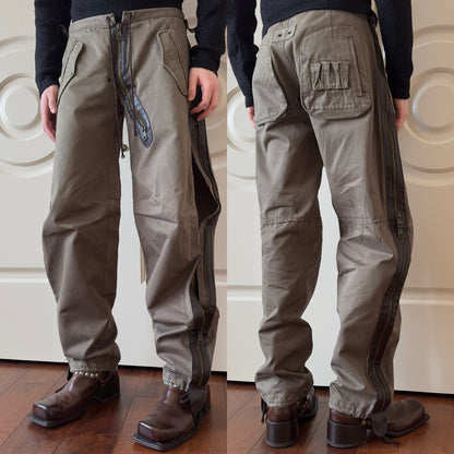 Dsquared2 S/S 2002 Side-Zip Leather-Lined Loose Fit Cargo Pants