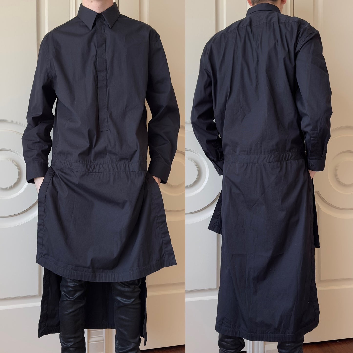 Givenchy S/S 2013 Tisci-Era Elongated Black Dress Shirt