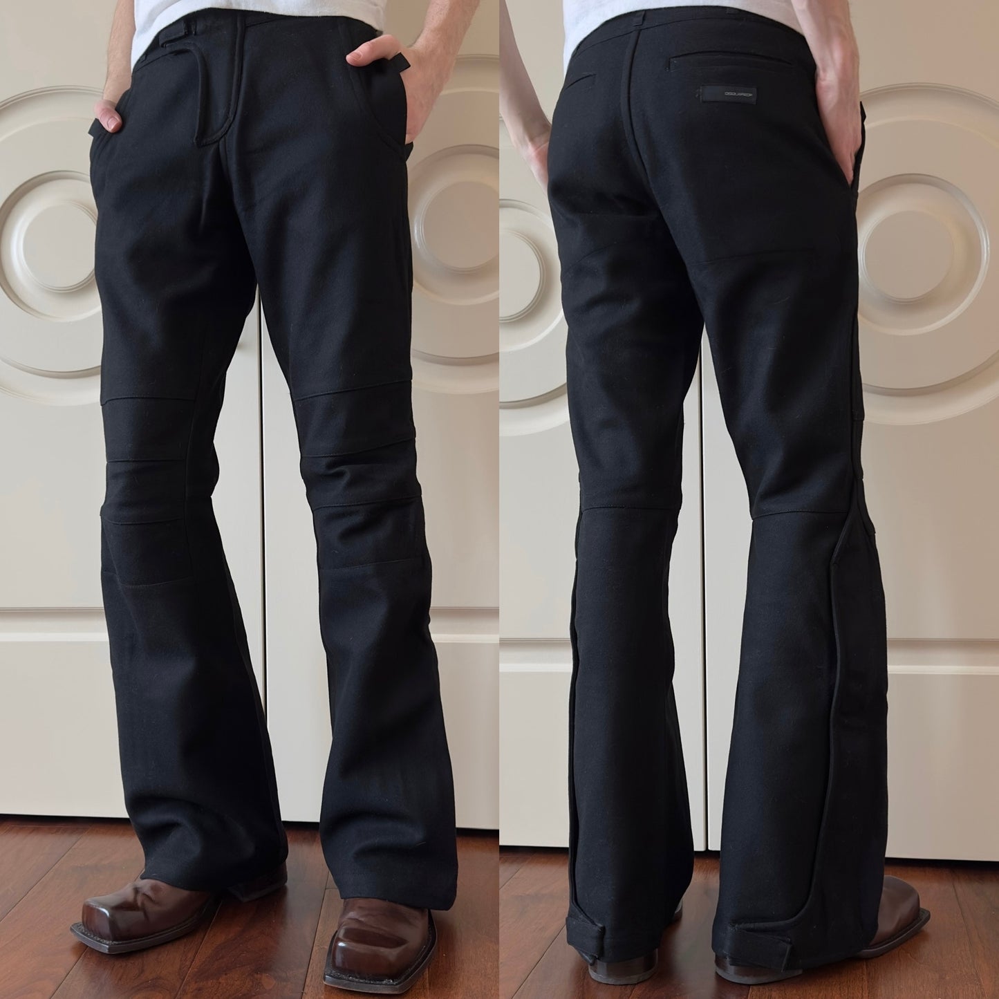 Dsquared2 A/W 2000 Wool Cashmere Flared Biker Pants