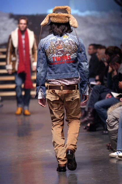Dsquared2 F/W 2004 Twins Mountain Range Embroidered Denim Jacket