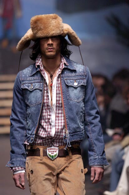 Dsquared2 F/W 2004 Twins Mountain Range Embroidered Denim Jacket