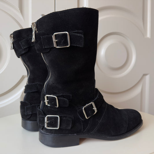 Balmain F/W 2012 Suede Engineer Boots