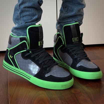 Supra 2009 Vaider Charcoal Green High-Top Sneakers