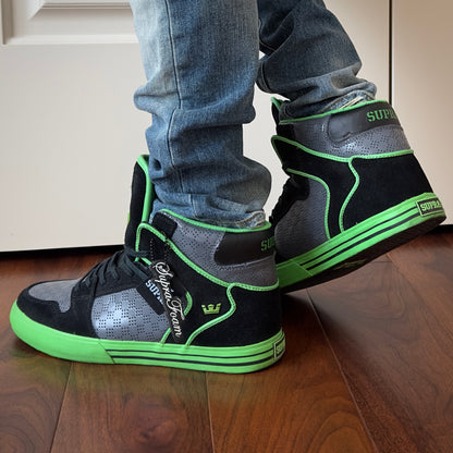 Supra 2009 Vaider Charcoal Green High-Top Sneakers