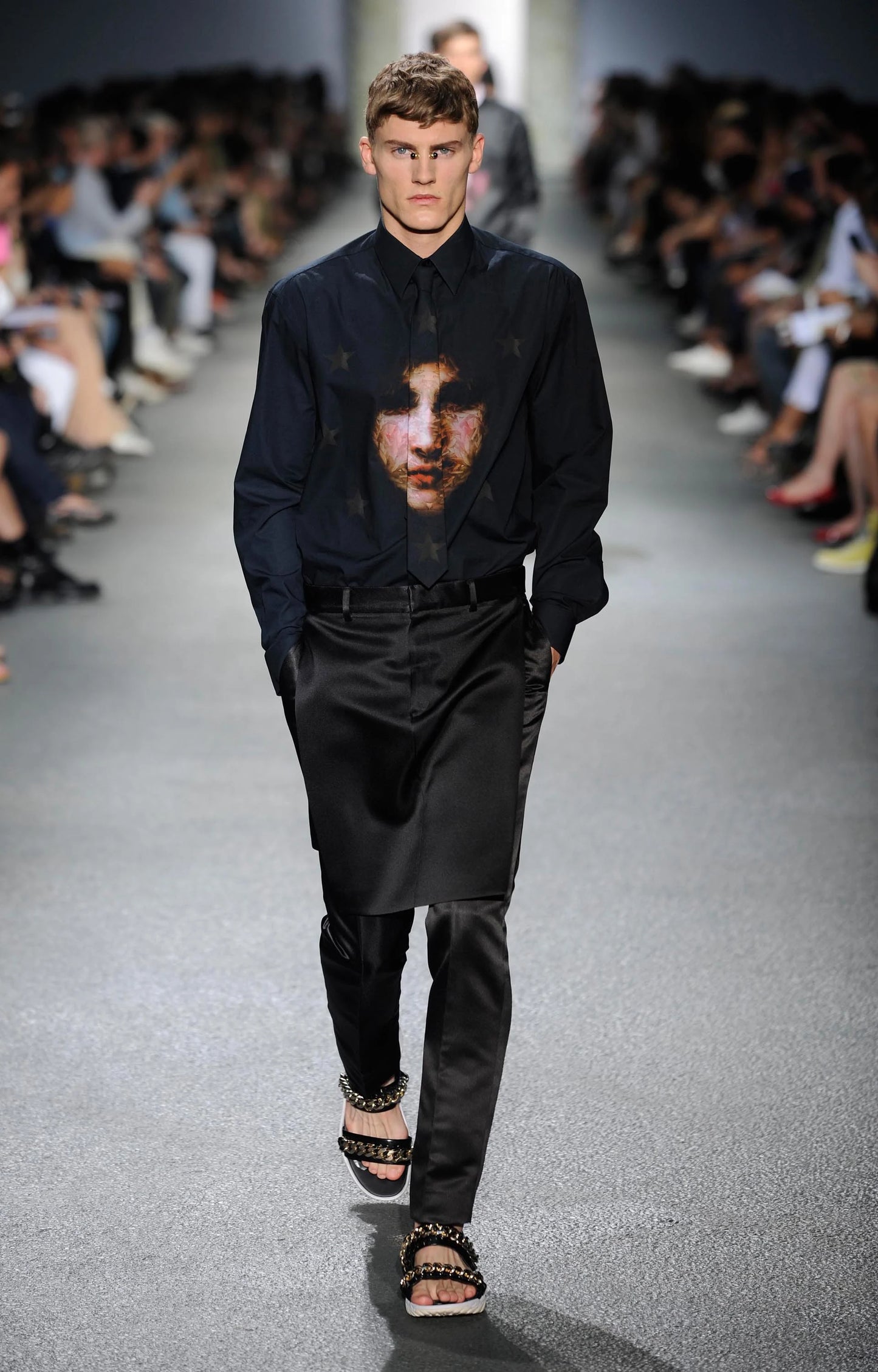 Givenchy S/S 2013 Layered Skirt Wool Trousers