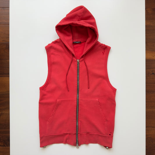 Balmain S/S 2010 Decarnin Distressed Sleeveless Hoodie
