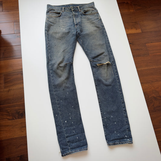 Balmain A/W 2010 Distressed Paint-Splatter Jeans