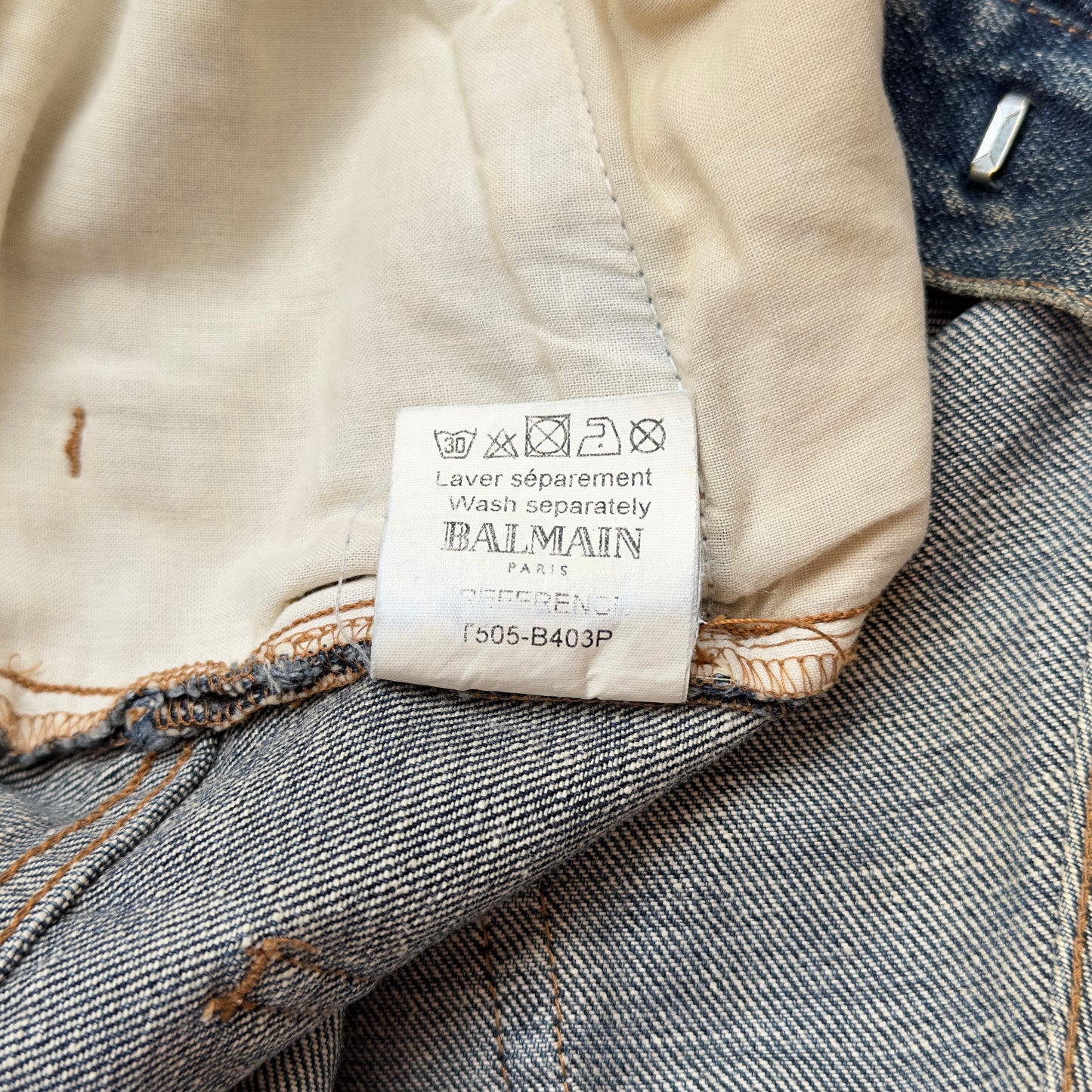Balmain A/W 2010 Distressed Paint-Splatter Jeans