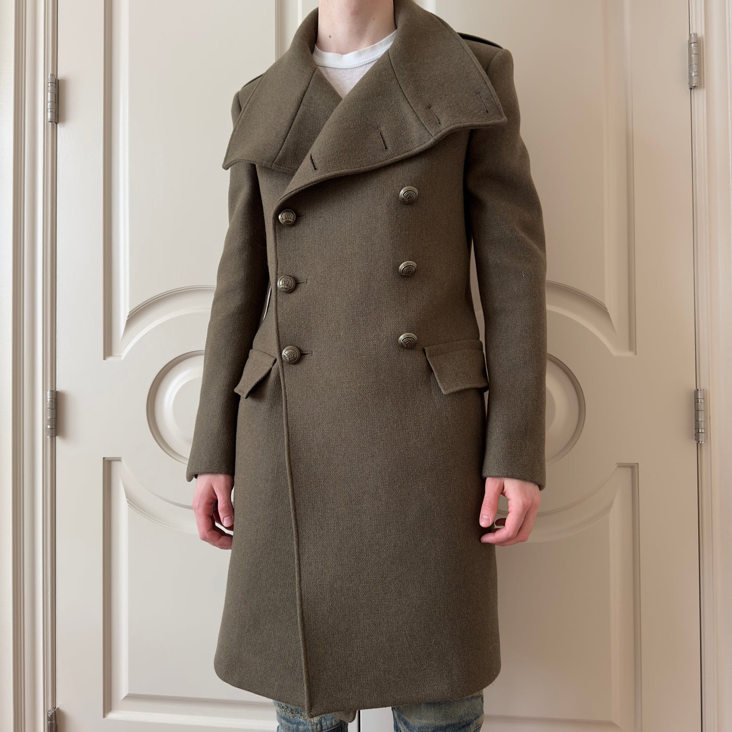 Balmain x H&M 2015 Double-Breasted Military Wool Coat