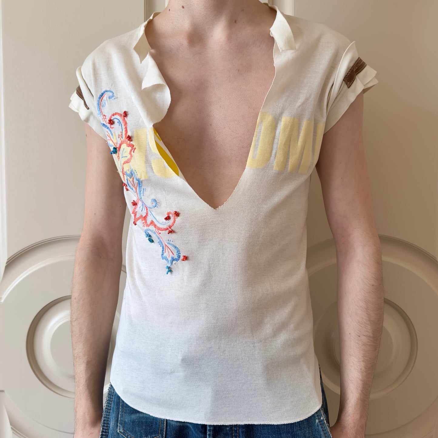 Dsquared2 S/S 2003 “Awesome” Embroidered Sleeveless Shirt