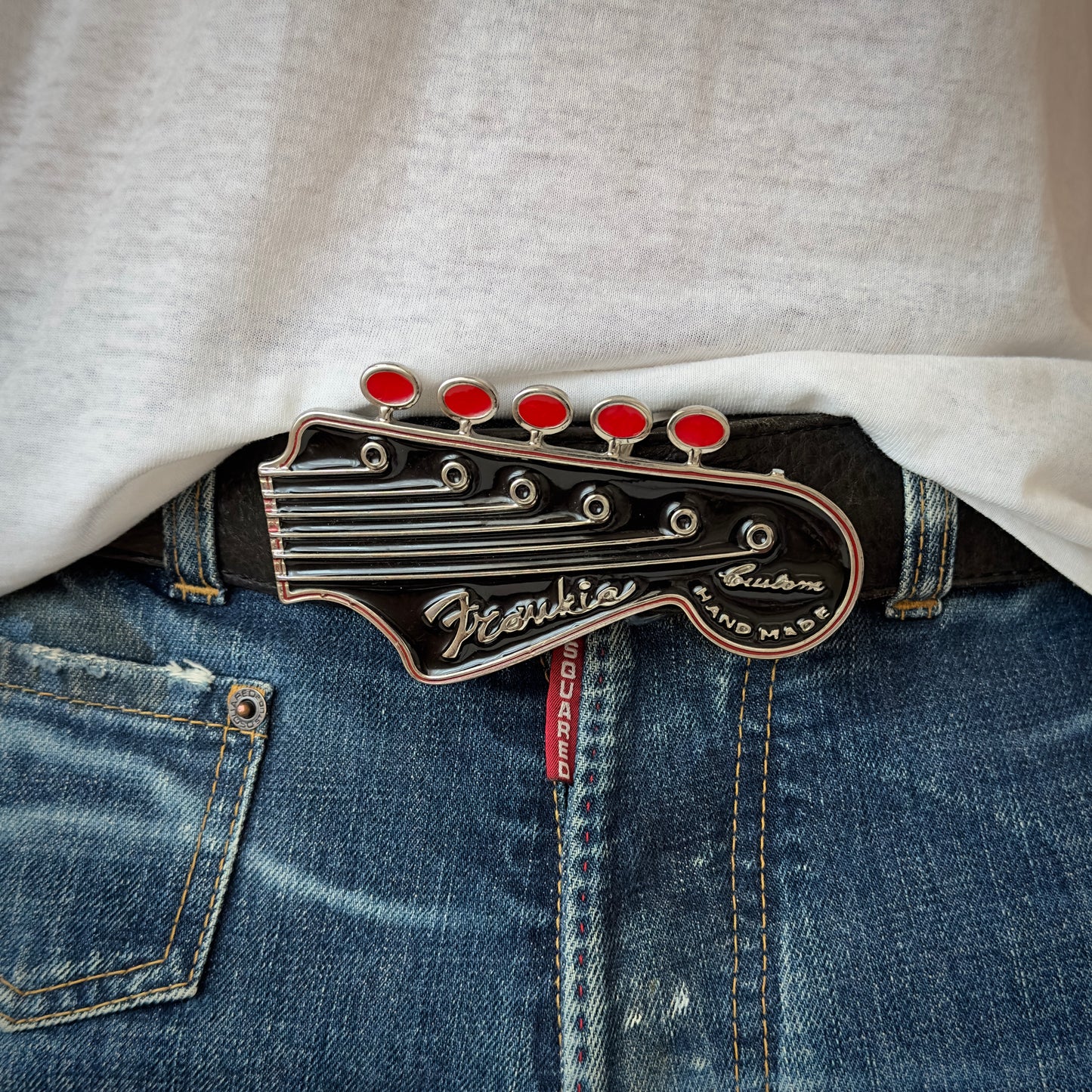Frankie Morello 2000s Guitar Headstock Belt Buckle
