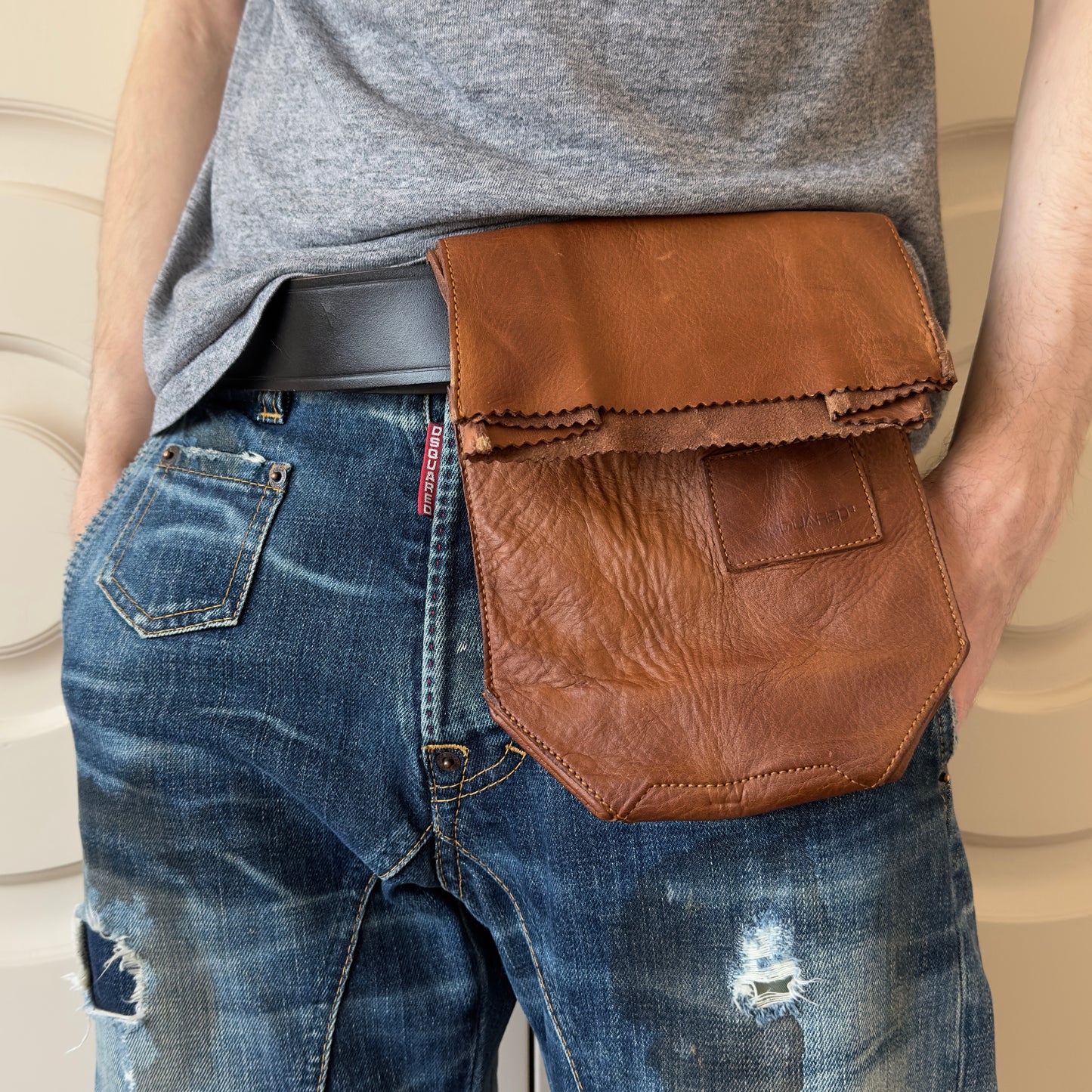 Dsquared2 F/W 2002 Leather Belt Bag “Homeless Collection”