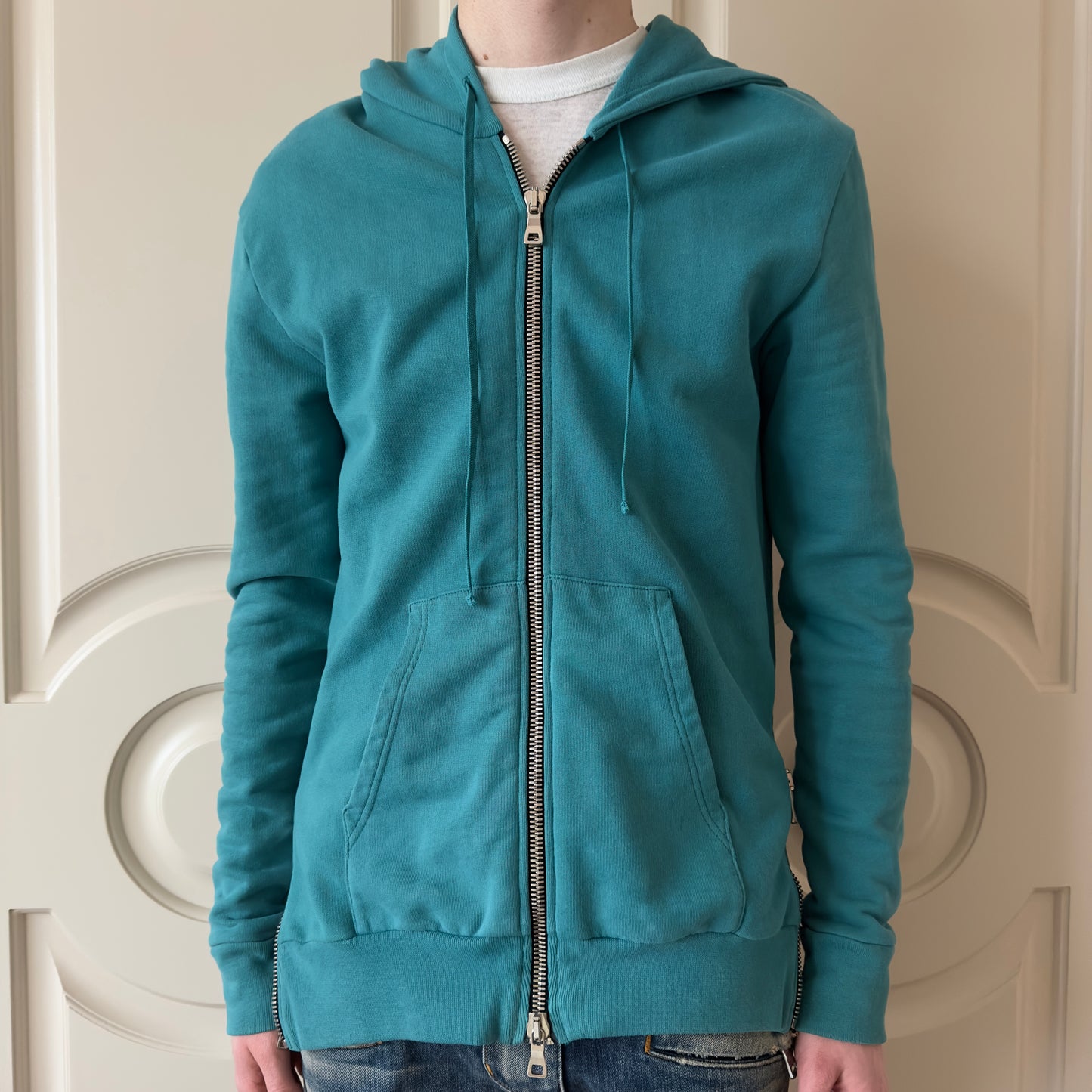 Balmain 2013 Blue Side-Zip Hoodie