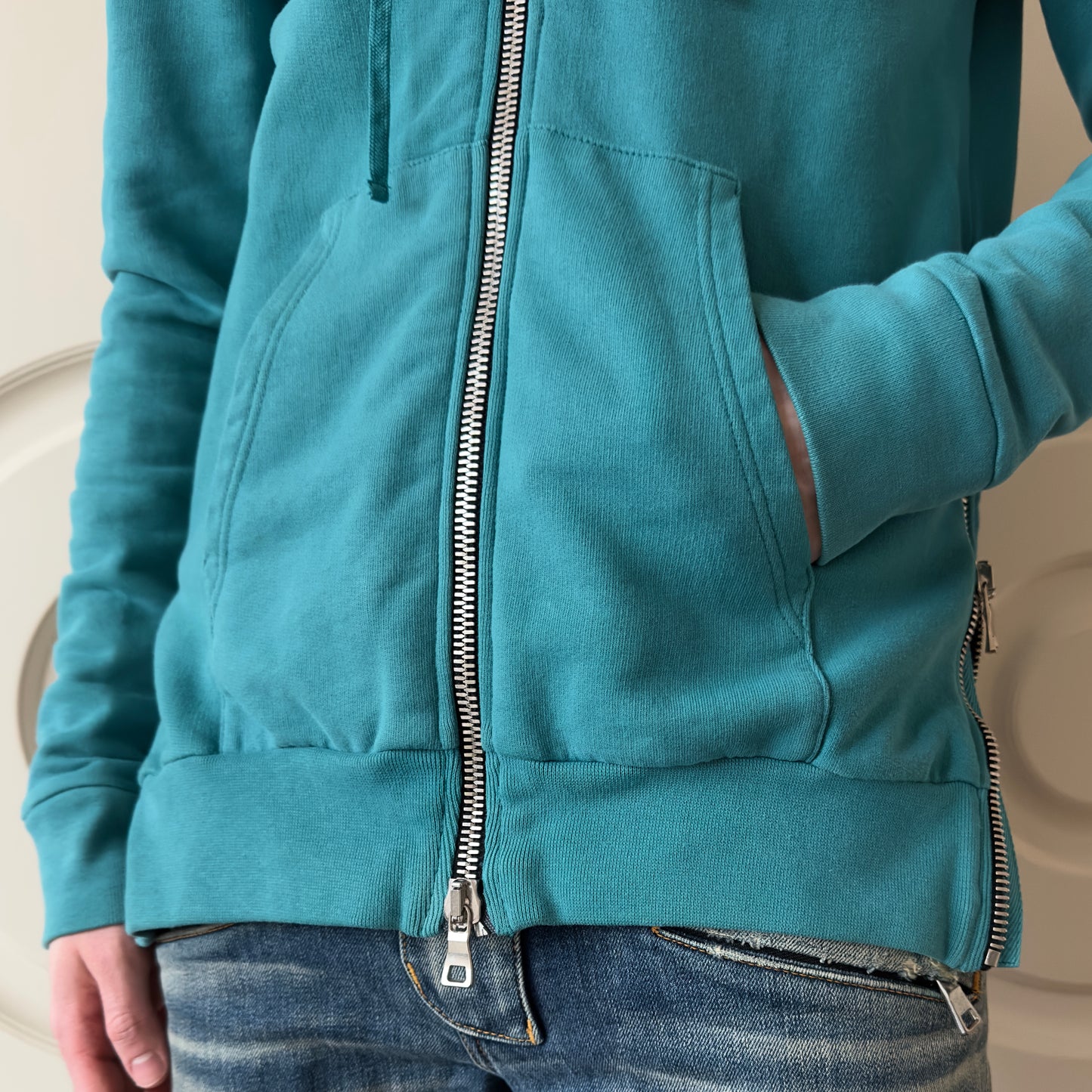 Balmain 2013 Blue Side-Zip Hoodie