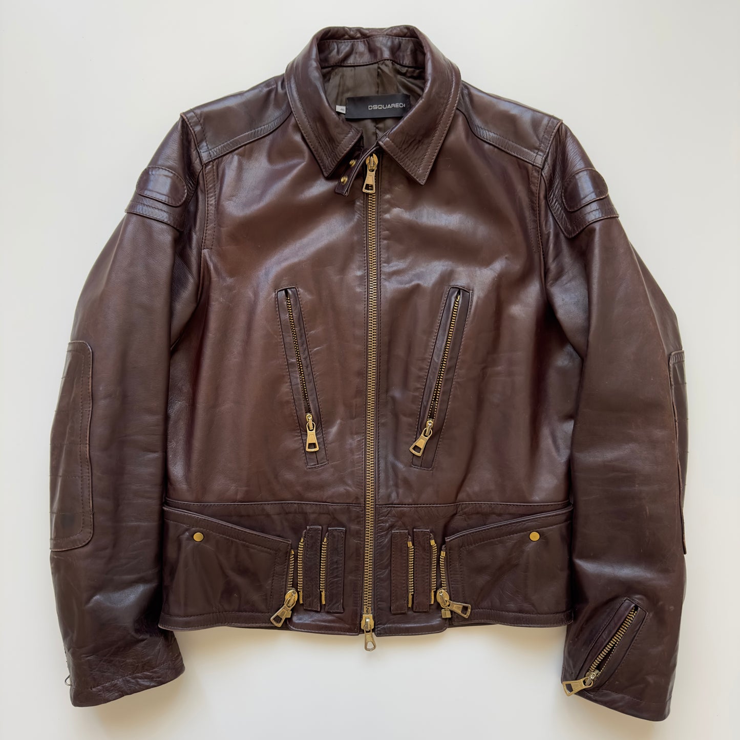 Dsquared2 F/W 2002 Multi-Zip Biker Leather Jacket