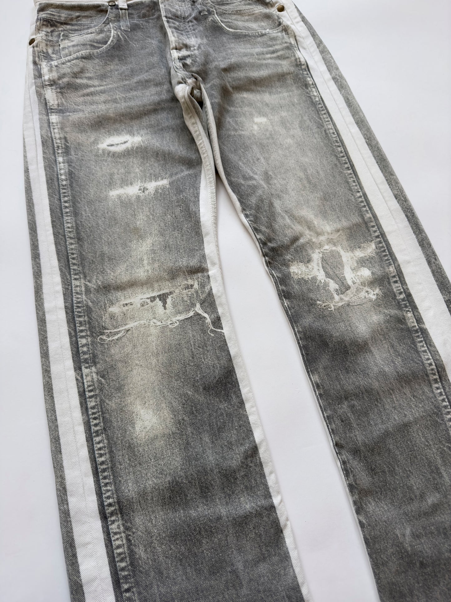 Yves Saint Laurent Trompe-l'œil Distressed Jeans