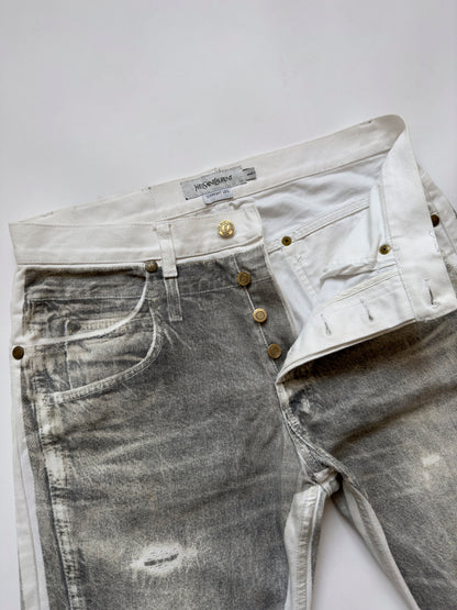 Yves Saint Laurent Trompe-l'œil Distressed Jeans