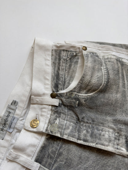 Yves Saint Laurent Trompe-l'œil Distressed Jeans