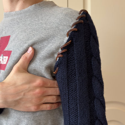 Dsquared2 F/W 2002 Hybrid Wool Sleeve Sweater