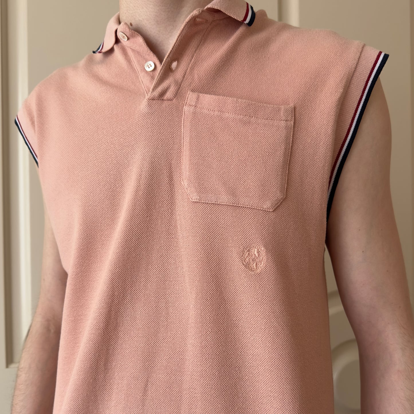 Balmain F/W 2011 Decarnin Pink Sleeveless Polo Shirt