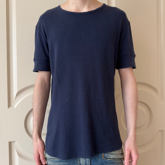 Balmain A/W 2010 Decarnin Thermal Dark Blue Raglan T-Shirt
