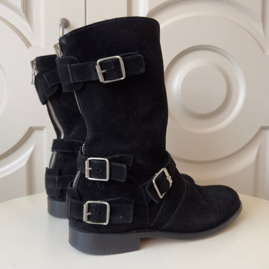 Balmain F/W 2012 Suede Engineer Boots