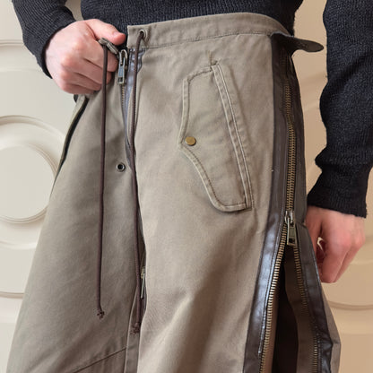 Dsquared2 S/S 2002 Side-Zip Leather-Lined Loose Fit Cargo Pants