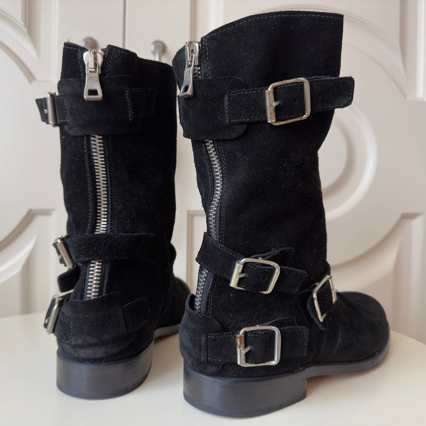 Balmain F/W 2012 Suede Engineer Boots