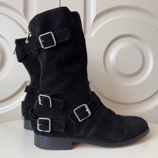 Balmain F/W 2012 Suede Engineer Boots