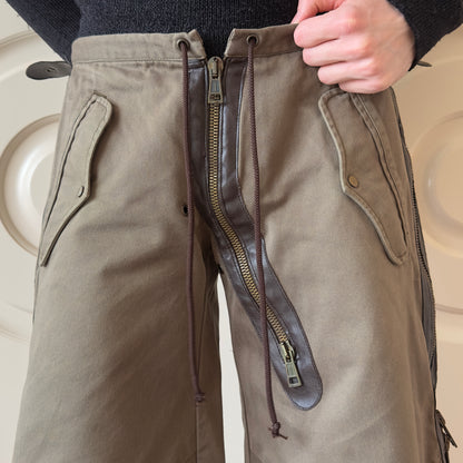 Dsquared2 S/S 2002 Side-Zip Leather-Lined Loose Fit Cargo Pants