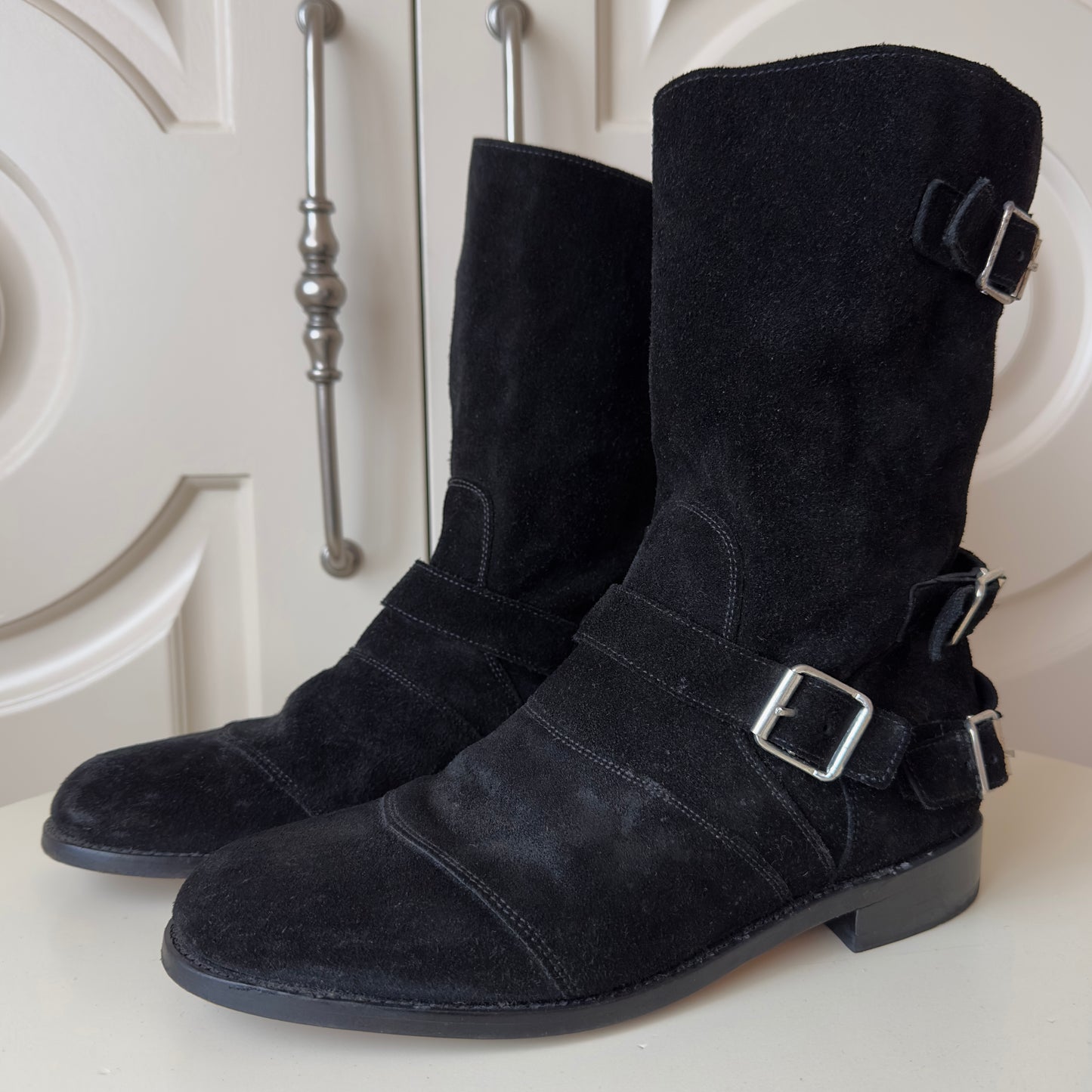 Balmain F/W 2012 Suede Engineer Boots