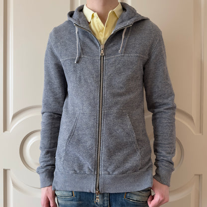 Balmain 2013 Jersey Knit Side-Zip Grey Hoodie