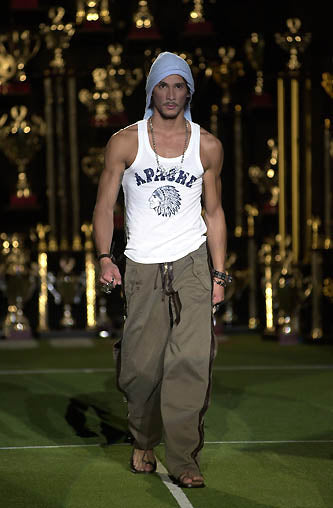 Dsquared2 S/S 2002 Side-Zip Leather-Lined Loose Fit Cargo Pants