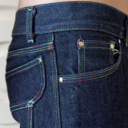Dsquared2 S/S 2001 Rainbow Stitch Denim Pants