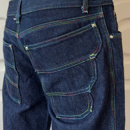 Dsquared2 S/S 2001 Rainbow Stitch Denim Pants