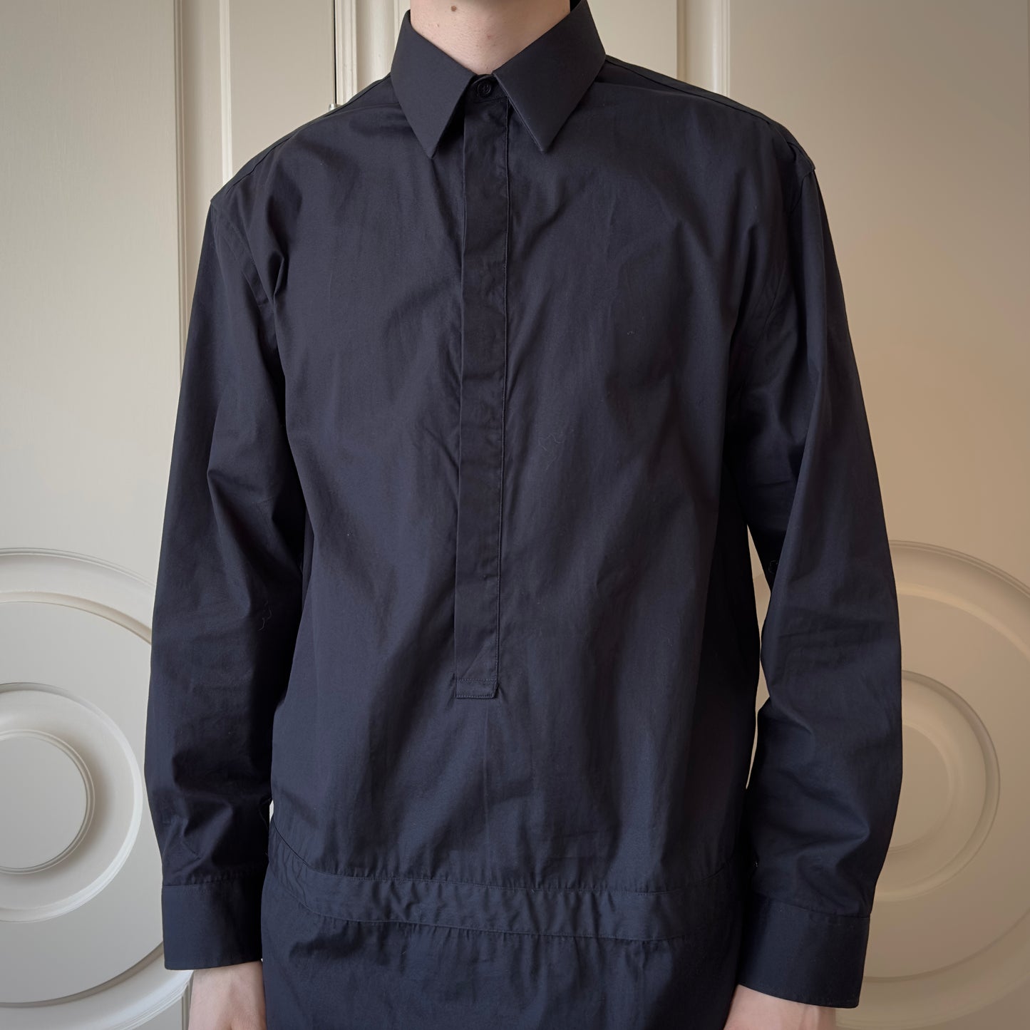 Givenchy S/S 2013 Tisci-Era Elongated Black Dress Shirt