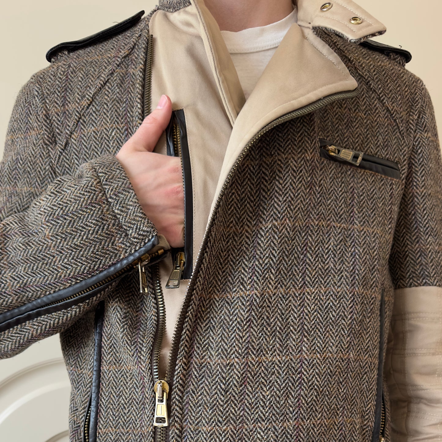 Dsquared2 F/W 2001–02 Harris Tweed Biker Jacket