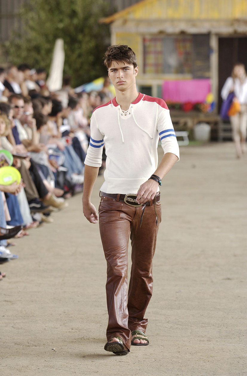 Dsquared2 S/S 2003 Hockey Lace-Up Raglan Jersey Knit Shirt