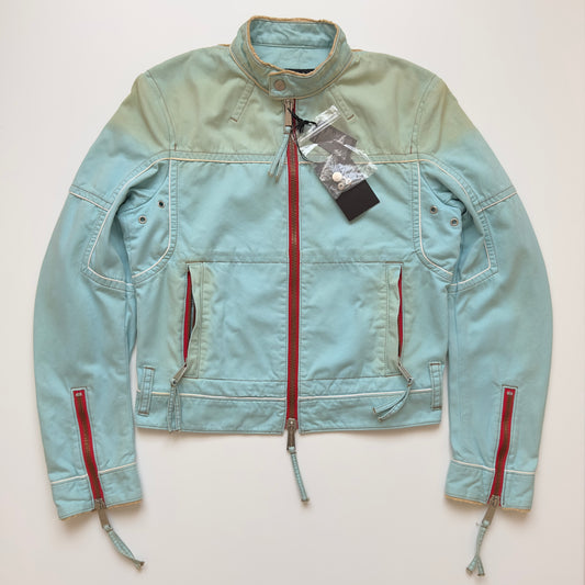 Dsquared2 S/S 2005 Light Blue Faded Cotton Biker Jacket