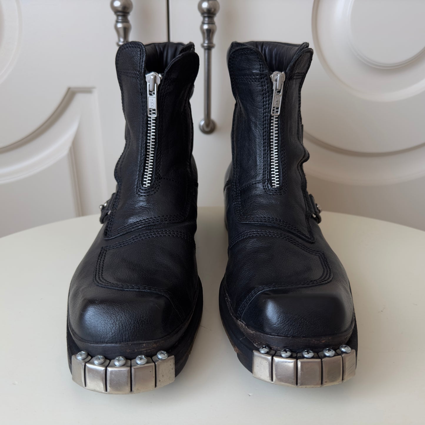 Dsquared2 F/W 2007 Front-Zip Leather Biker Boots