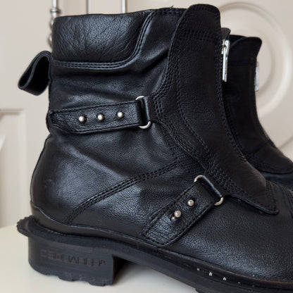 Dsquared2 F/W 2007 Front-Zip Leather Biker Boots